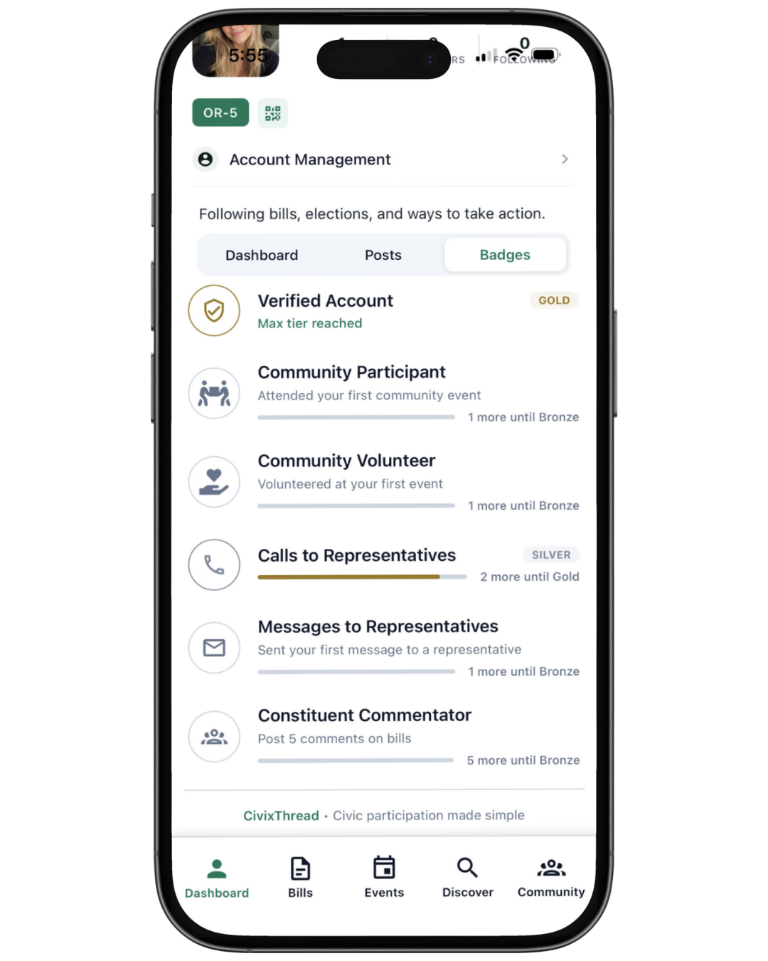 Civic badges preview