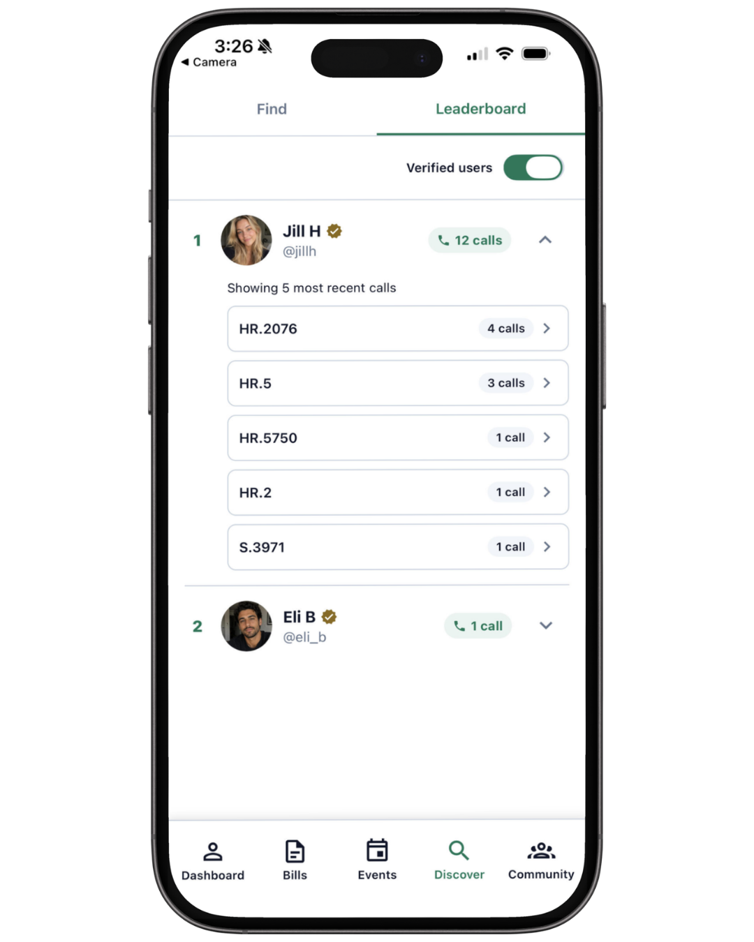 Call leaderboard preview