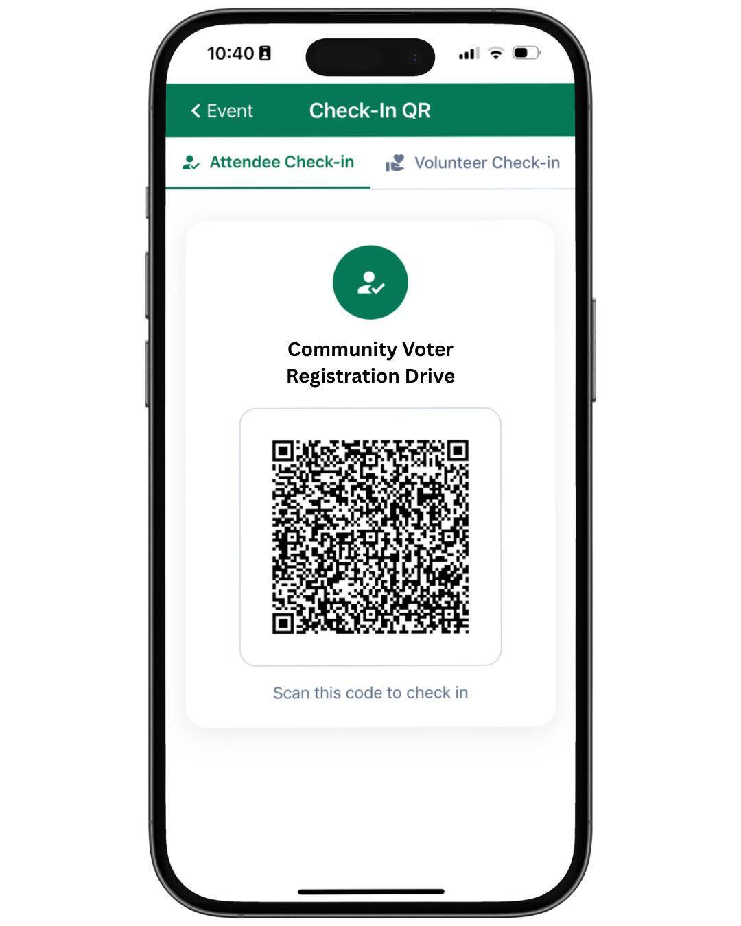 QR check-ins preview
